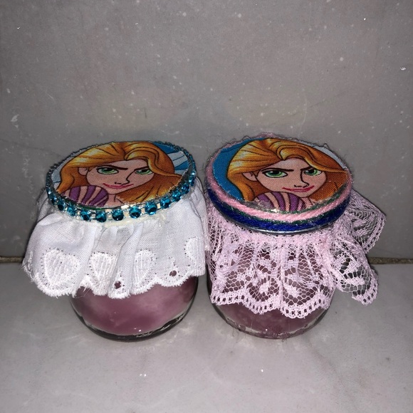 2 Baby Jars Candles Disney Princess Rapunzel - Picture 2 of 7